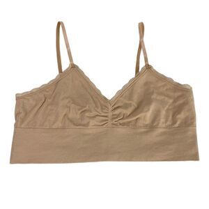 Lily Of France XL bralette beige adjustable straps bra wireless